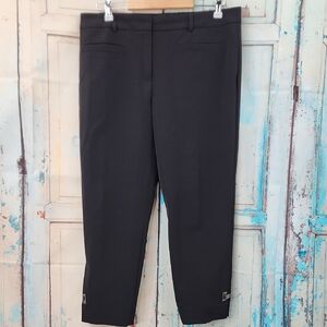 Escada Cropped Metal Clasp Ankle Pants